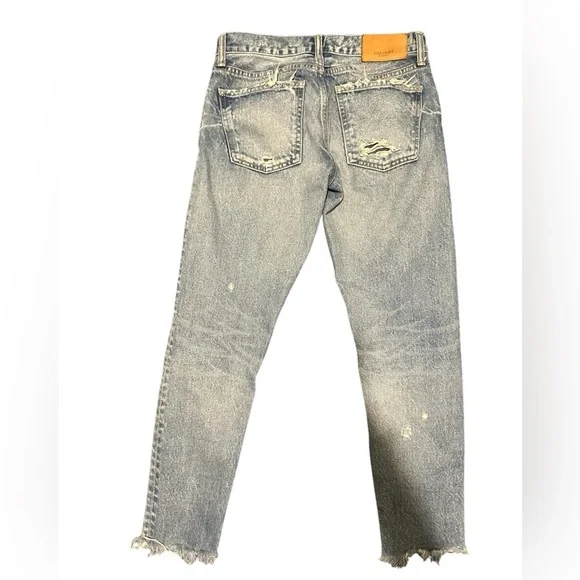 Moussy Vintage Denim Kelley Tapered Distressed Raw Hem Jeans, pre-owned, size 25 - Picture 12 of 16